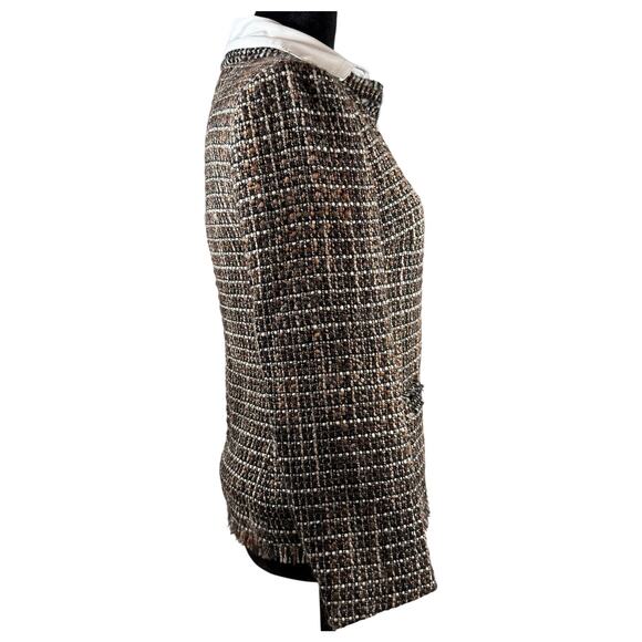 'S MaxMara Wool Blazer Women’s 2 Brown Tweed Jacket Designer Savings - Picture 4 of 10